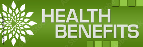 Health Benefits Green Background Leaves Circular Left