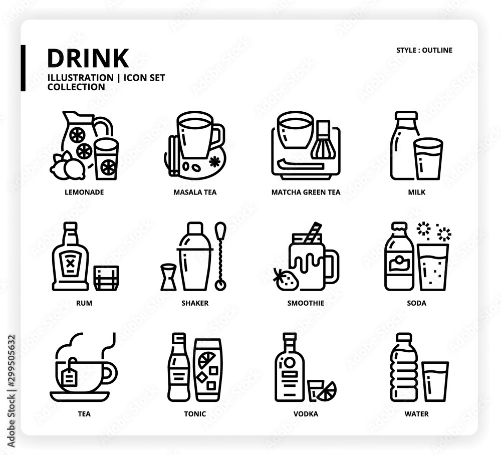 Drink icon set Drink icon set