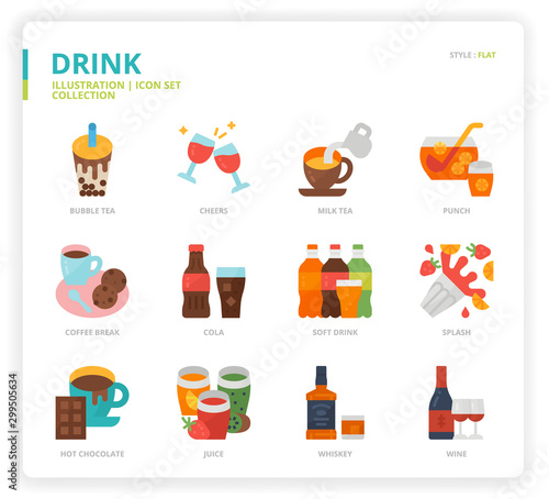 Drink icon set