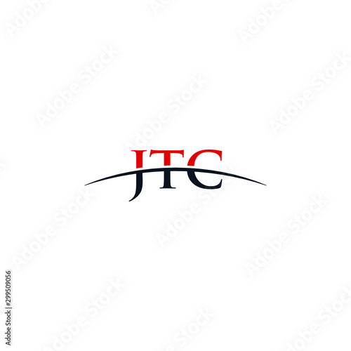 Initial letter JTC, overlapping movement swoosh horizon logo company design inspiration in red and dark blue color vector photo