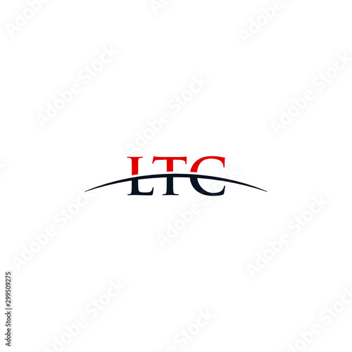 Initial letter LTC, overlapping movement swoosh horizon logo company design inspiration in red and dark blue color vector photo