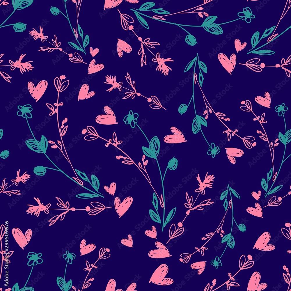 Flowers pattern seamless, background floral fabric, vector. Design textile.