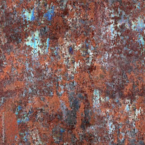 Seamless texture of old oxidized iron surface. New York. USA.