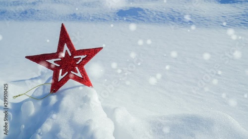 Christmas decoration and snow falling for celebration , new year , winter , holidays concept background 