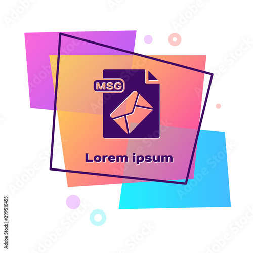 Purple MSG file document. Download msg button icon isolated on white background. MSG file symbol. Color rectangle button. Vector Illustration