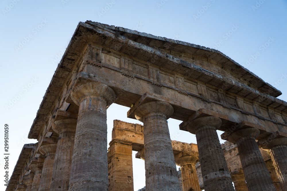 Paestum, details of the columns of a temple