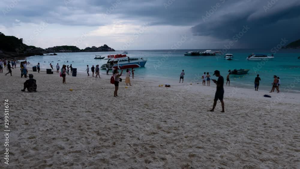 Time Lapse Travel people on the beach in beautiful island Similan national park Thailand Time Lapse Travel people on the beach in beautiful island Similan national park Thailand