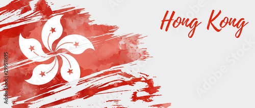Canvas Print Abstract grunge painted Hong Kong flag