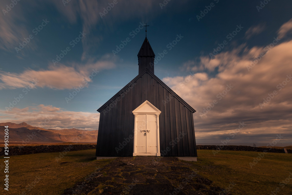 Búðakirkja church in Búdir town in Snæfellsnes peninsula, West Iceland. Búðakirkja church in Búdir town in Snæfellsnes peninsula, West Iceland.