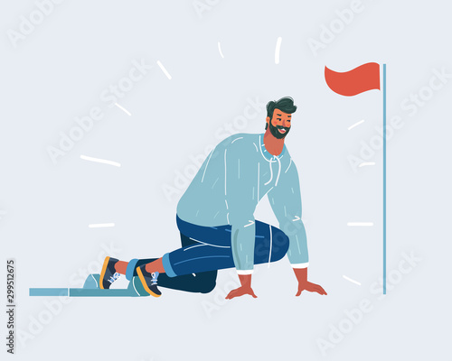 Man in start position.