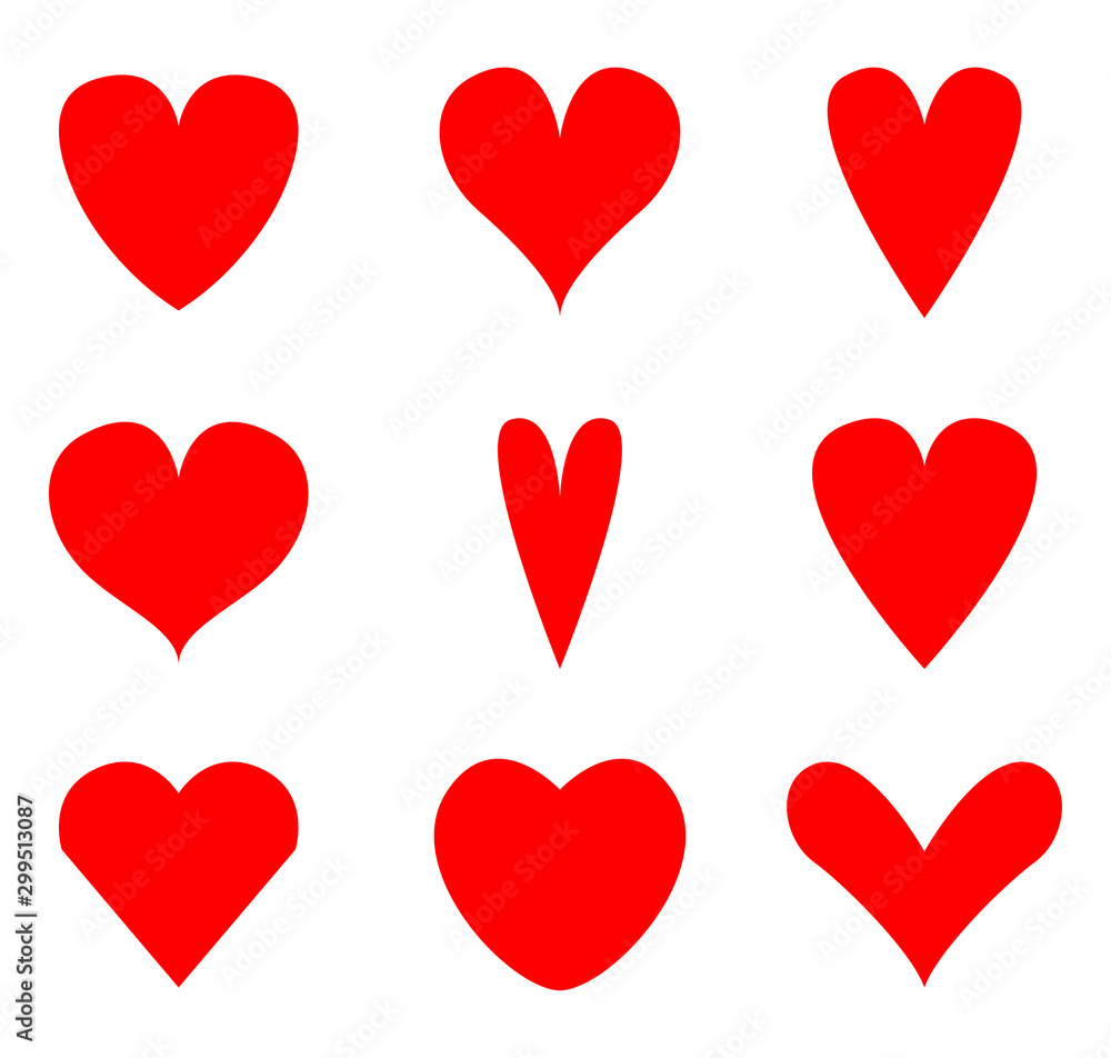 Heart Shape Icons Vector Set. Heart Shape Icons Vector Set.