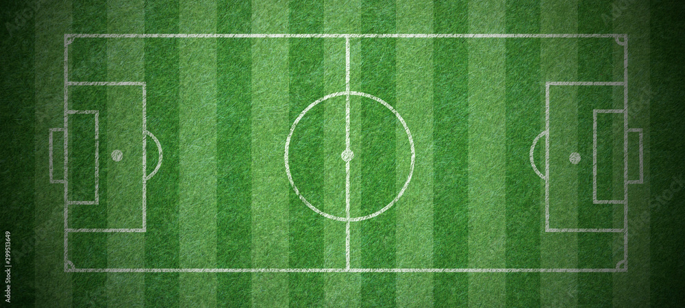 Football field design View from above Lawns marked with lines and stripes Football field design View from above Lawns marked with lines and stripes