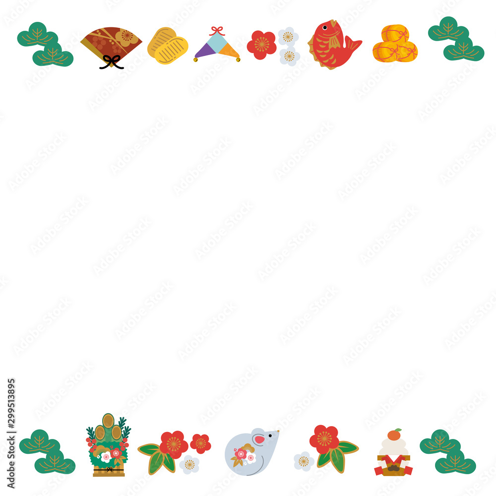 お正月飾り お正月アイコン イラスト 年 子年 Stock Vector Adobe Stock
