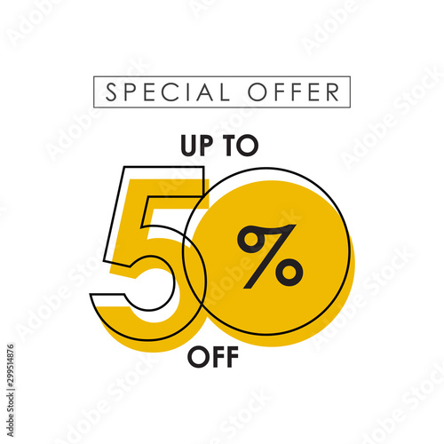 Discount up to 50% off Special Offer Vector Template Design Illustration