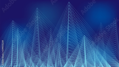 Background, abstract polygonal line. Vector illustration.