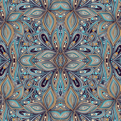 Seamless classic dotty pattern. Traditional ethnic ornament. Vector print. Use for wallpaper, pattern fills,textile design.