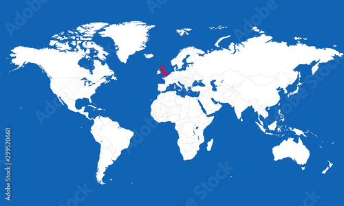 World map highlighted united kingdom vector illustration