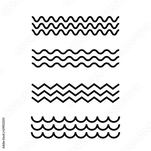 Simple sea waves icons