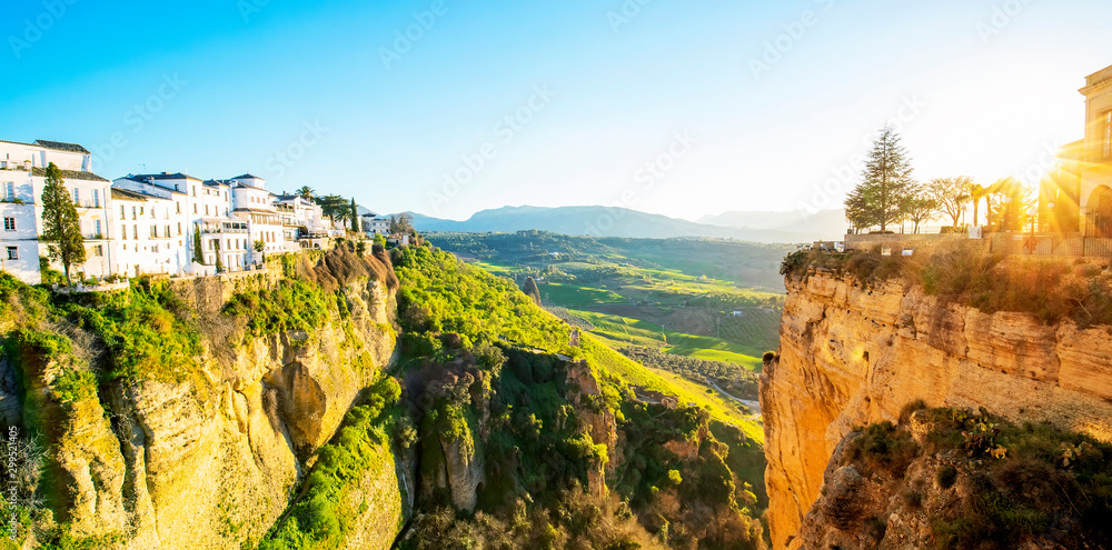Sunset in Ronda, Andalusian landscape - obrazy, fototapety, plakaty 