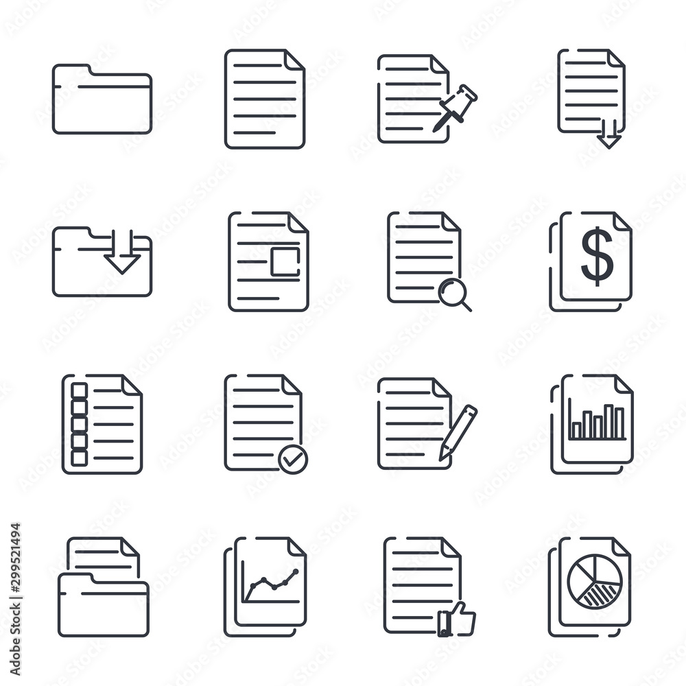 Document web set icon template color editable. Document auditing web pack symbol vector sign isolated on white background illustration for graphic and web design. Document web set icon template color editable. Document auditing web pack symbol vector sign isolated on white background illustration for graphic and web design.