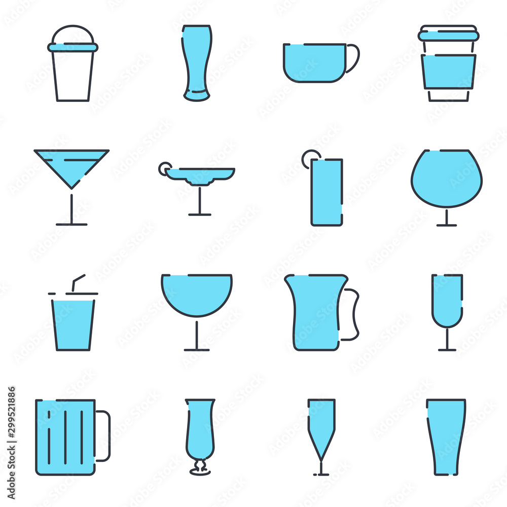 Drinks set icon template color editable. Drink pack symbol vector sign isolated on white background illustration for graphic and web design. Drinks set icon template color editable. Drink pack symbol vector sign isolated on white background illustration for graphic and web design.