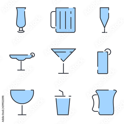 Drinks set icon template color editable. Drink pack symbol vector sign isolated on white background illustration for graphic and web design.