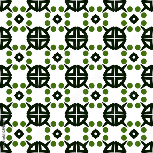 Seamless monochrome pattern with bright geometric elements.