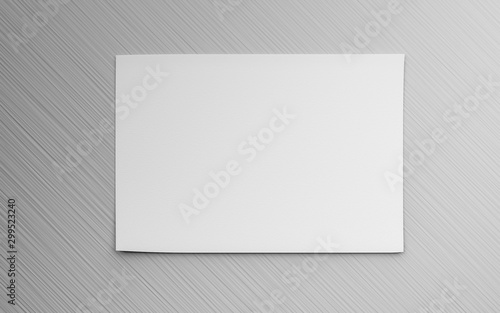 empty horicontal blank sheet isolated on grey to replace your design 3d illustration render