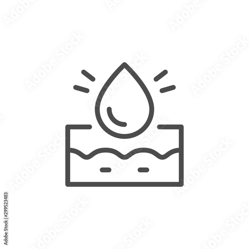 Skin hydration line outline icon