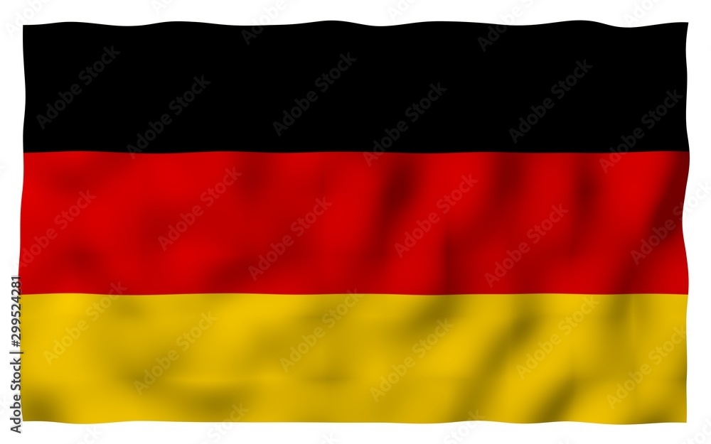 Flag of Germany. Wide format 3D illustration. State symbol of the Federal Republic of Germany. 3D rendering Flag of Germany. Wide format 3D illustration. State symbol of the Federal Republic of Germany. 3D rendering