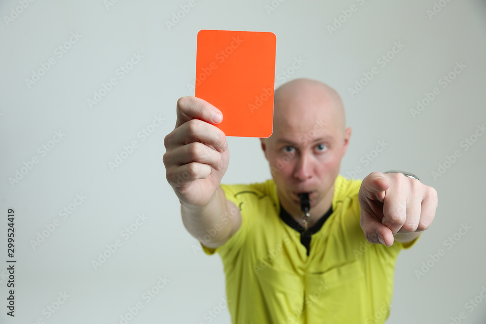 Football referee showing a red card Stock Photo by ©ljsphotography 71174169