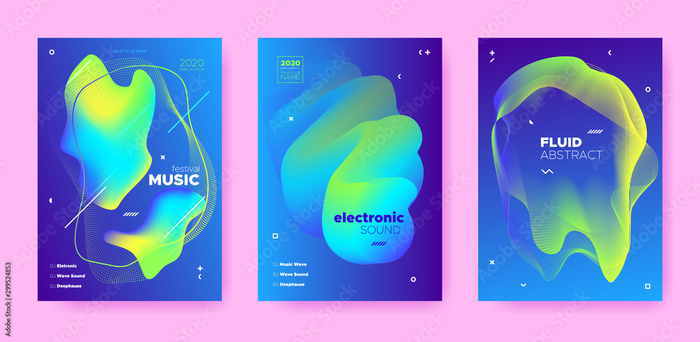 Electronic Concert. Dj Poster. Neon Gradient 