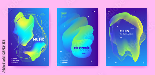 Electronic Concert. Dj Poster. Neon Gradient 