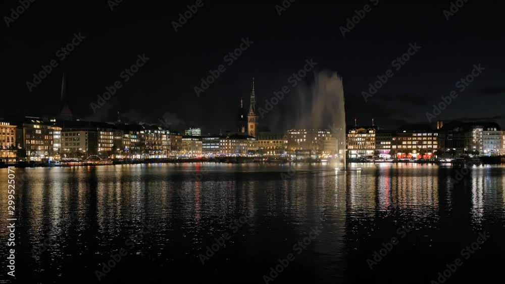 Hamburg, Germany. The Inner Alster Lake (German: Binnenalster) at night. Hamburg, Germany. The Inner Alster Lake (German: Binnenalster) at night.