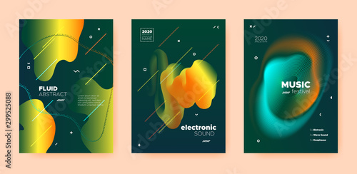 Electro Music Poster. Abstract Gradient Shape. 