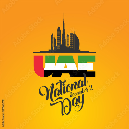 Happy National Day UAE. United Arab Emirates national day greeting card design