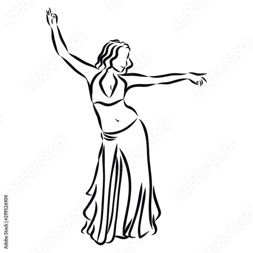 silhouette of a dancer belly  sketch 