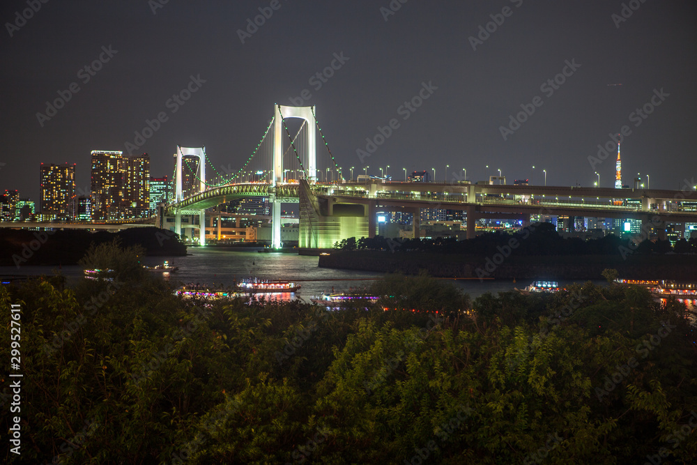 Fototapeta premium Rainbow Bridge in Tokyo Bay