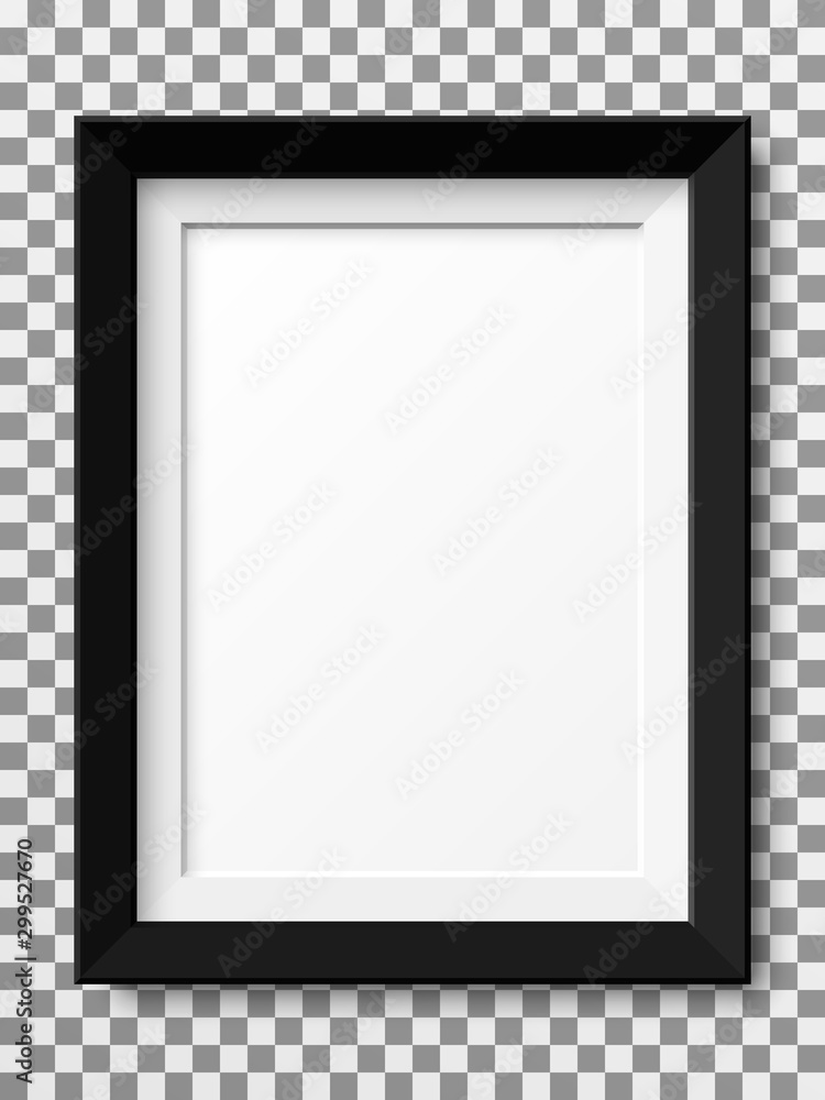 Obraz Realistic vertical picture frame isolated on transparent background.