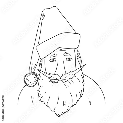 Vector Outline Santa Claus Character