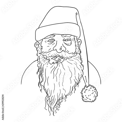 Vector Outline Santa Claus Character