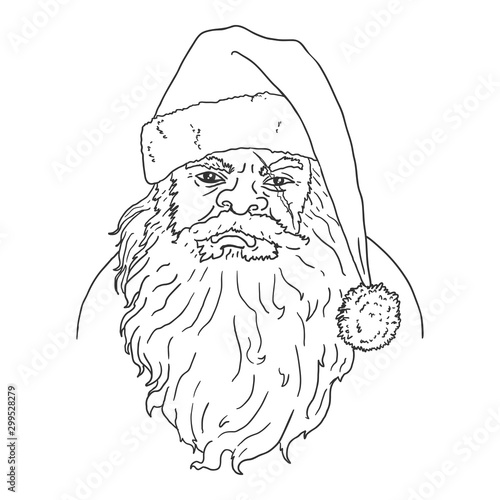 Vector Outline Santa Claus Character