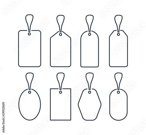 Price tags line icon. Coupons sign. Vector illustration.