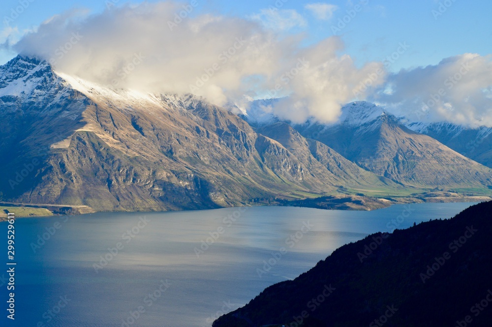 View over Queenstown mountains, New-Zealand