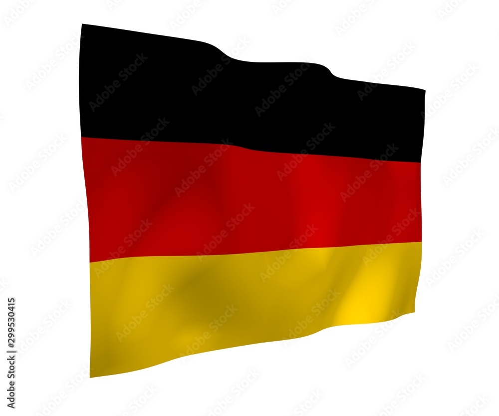 Flag of Germany. Wide format 3D illustration. State symbol of the Federal Republic of Germany. 3D rendering Flag of Germany. Wide format 3D illustration. State symbol of the Federal Republic of Germany. 3D rendering