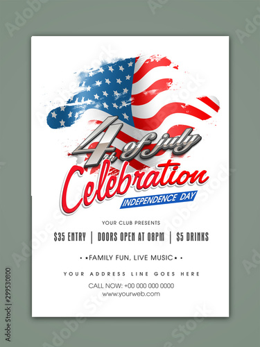 4th of July celebration Template, Banner or Flyer.