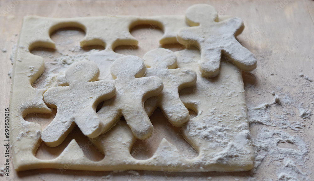 making Christmas cookies from dough making Christmas cookies from dough