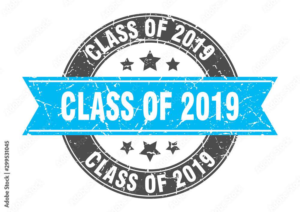 class of 2019 round stamp with turquoise ribbon. class of 2019 class of 2019 round stamp with turquoise ribbon. class of 2019
