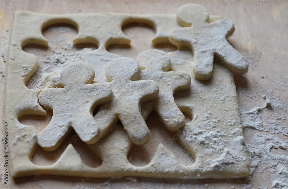 making Christmas cookies from dough making Christmas cookies from dough