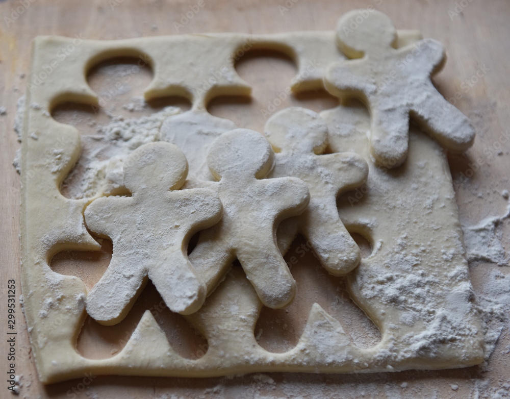 making Christmas cookies from dough making Christmas cookies from dough